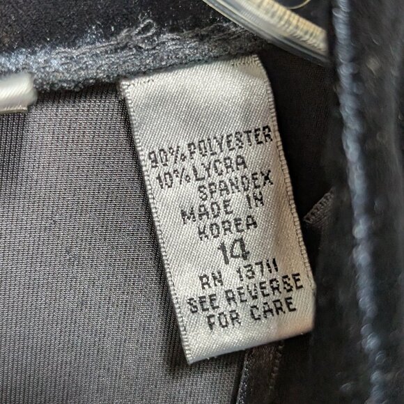 VINTAGE Amanda Smith Elegant Black Velvet Button-Up Dress Size 14 - Picture 6 of 10